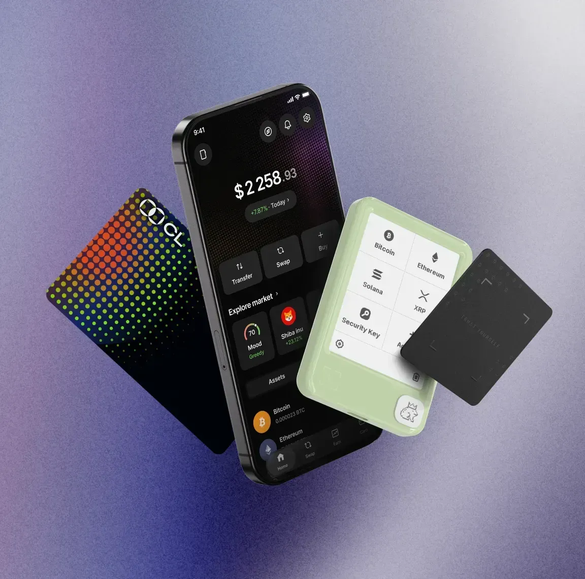 Ledger 硬件钱包与资产管理应用界面